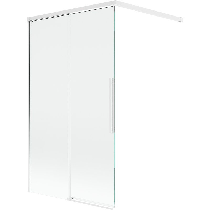 Mexen Rox parawan nawannowy 2-skrzydłowy rozsuwany 100 x 150 cm, transparent, biały - 8C9-100-003-20-00