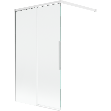 Mexen Rox parawan nawannowy 2-skrzydłowy rozsuwany 100 x 150 cm, transparent, biały - 8C9-100-003-20-00