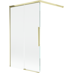 Mexen Rox parawan nawannowy 2-skrzydłowy rozsuwany 100 x 150 cm, transparent, złoty - 8C9-100-003-50-00