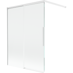 Mexen Rox parawan nawannowy 2-skrzydłowy rozsuwany 120 x 150 cm, transparent, biały - 8C9-120-003-20-00