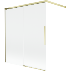 Mexen Rox parawan nawannowy 2-skrzydłowy rozsuwany 140 x 150 cm, transparent, złoty - 8C9-140-003-50-00