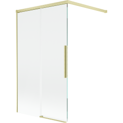 Mexen Rox parawan nawannowy 2-skrzydłowy rozsuwany 100 x 150 cm, transparent, złoty szczotkowany - 8C9-100-003-55-00