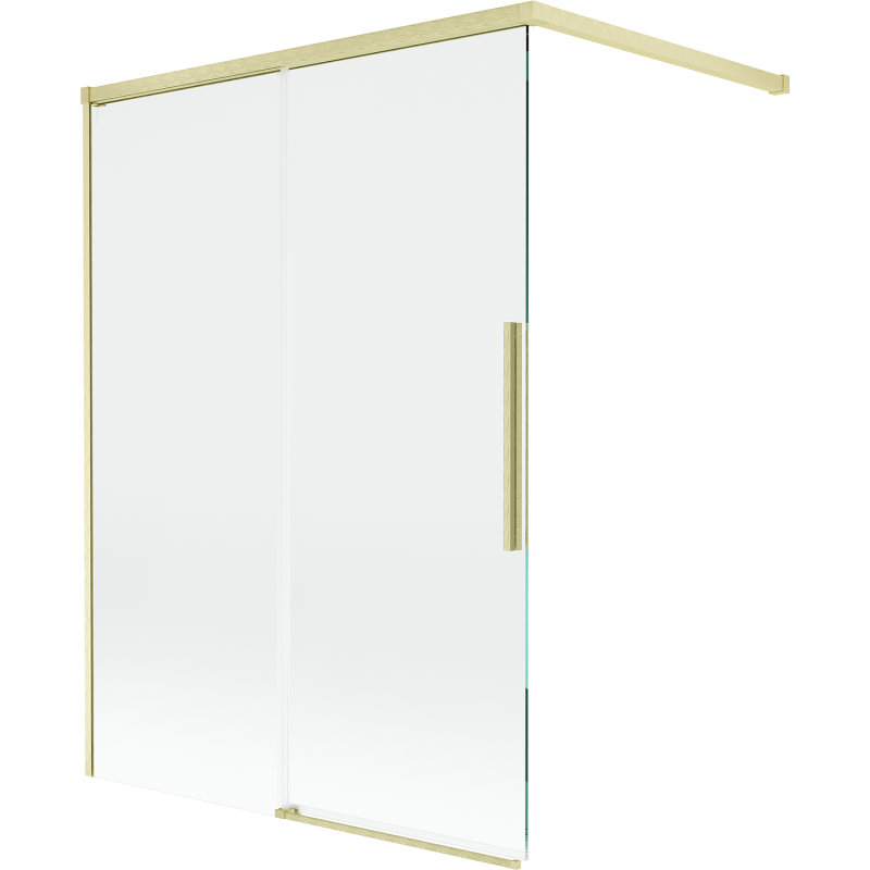 Mexen Rox parawan nawannowy 2-skrzydłowy rozsuwany 120 x 150 cm, transparent, złoty szczotkowany - 8C9-120-003-55-00