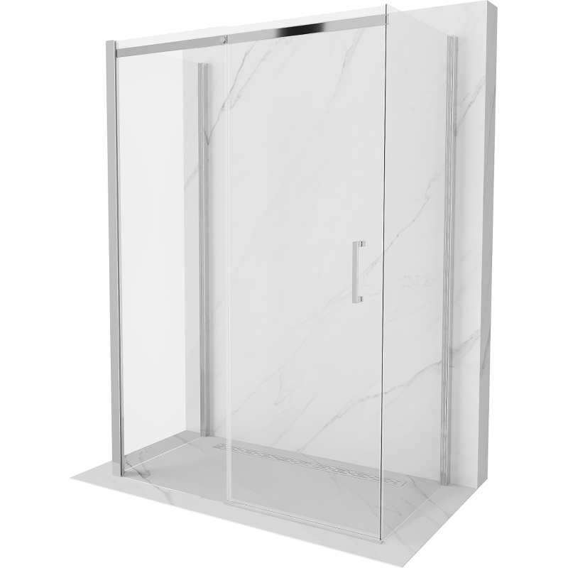 Mexen Omega-3S kabina prysznicowa 3-ścienna, rozsuwana 140 x 80 cm, transparent, chrom - 825-140-080-01-00-3S