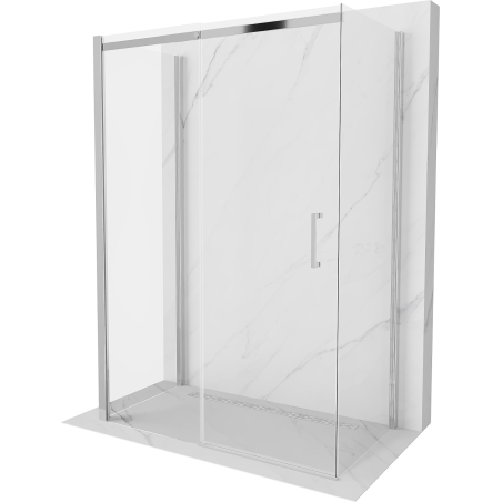 Mexen Omega-3S kabina prysznicowa 3-ścienna, rozsuwana 140 x 80 cm, transparent, chrom - 825-140-080-01-00-3S