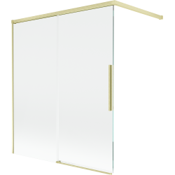 Mexen Rox parawan nawannowy 2-skrzydłowy rozsuwany 140 x 150 cm, transparent, złoty szczotkowany - 8C9-140-003-55-00