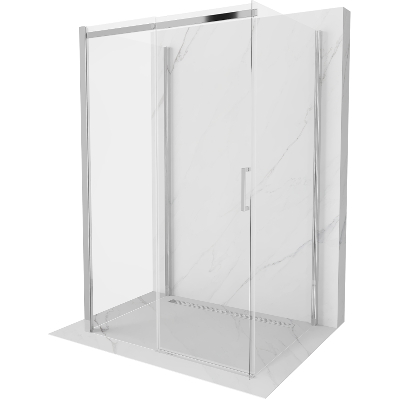 Mexen Omega-3S kabina prysznicowa 3-ścienna, rozsuwana 140 x 90 cm, transparent, chrom - 825-140-090-01-00-3S