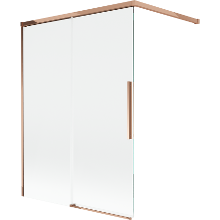 Mexen Rox parawan nawannowy 2-skrzydłowy rozsuwany 120 x 150 cm, transparent, różowe złoto - 8C9-120-003-60-00