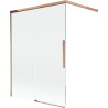 Mexen Rox parawan nawannowy 2-skrzydłowy rozsuwany 120 x 150 cm, transparent, różowe złoto - 8C9-120-003-60-00
