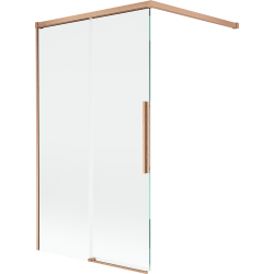 Mexen Rox parawan nawannowy 2-skrzydłowy rozsuwany 100 x 150 cm, transparent, miedź szczotkowana - 8C9-100-003-65-00