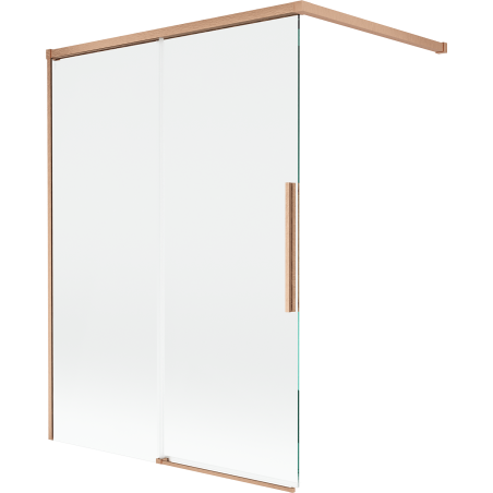 Mexen Rox parawan nawannowy 2-skrzydłowy rozsuwany 120 x 150 cm, transparent, miedź szczotkowana - 8C9-120-003-65-00