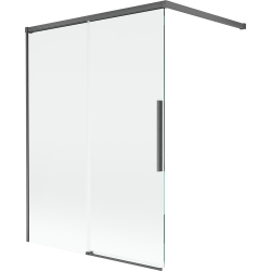 Mexen Rox parawan nawannowy 2-skrzydłowy rozsuwany 120 x 150 cm, transparent, gun gray szczotkowany - 8C9-100-003-66-00