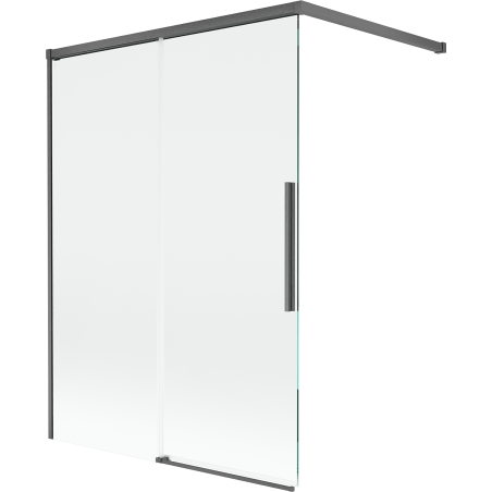 Mexen Rox parawan nawannowy 2-skrzydłowy rozsuwany 120 x 150 cm, transparent, gun gray szczotkowany - 8C9-100-003-66-00