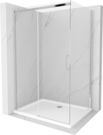 Mexen Omega kabina prysznicowa rozsuwana 100 x 80 cm, transparent, chrom + brodzik Flat - 825-100-080-01-00-4010