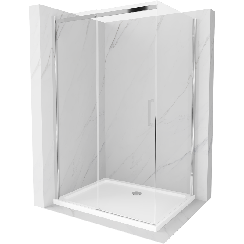 Mexen Omega kabina prysznicowa rozsuwana 110 x 90 cm, transparent, chrom + brodzik Flat - 825-110-090-01-00-4010