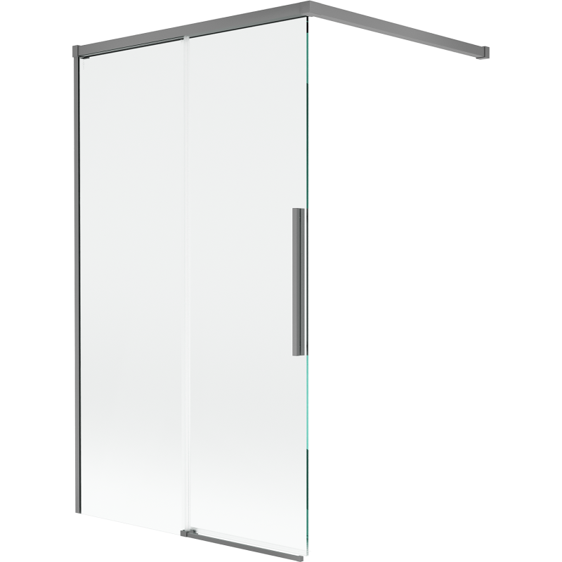 Mexen Rox parawan nawannowy 2-skrzydłowy rozsuwany 100 x 150 cm, transparent, gun metal - 8C9-100-003-95-00