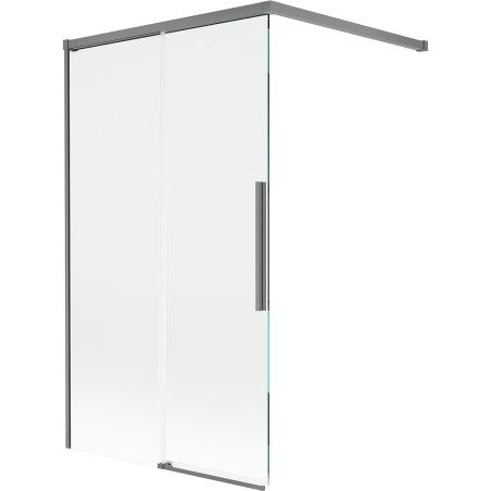 Mexen Rox parawan nawannowy 2-skrzydłowy rozsuwany 100 x 150 cm, transparent, gun metal - 8C9-100-003-95-00