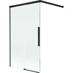 Mexen Rox parawan nawannowy 2-skrzydłowy rozsuwany 100 x 150 cm, transparent, czarny - 8C9-100-003-70-00