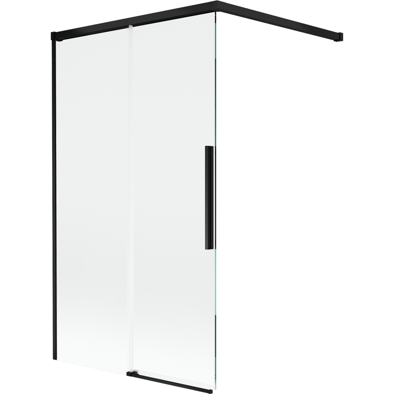 Mexen Rox parawan nawannowy 2-skrzydłowy rozsuwany 100 x 150 cm, transparent, czarny - 8C9-100-003-70-00