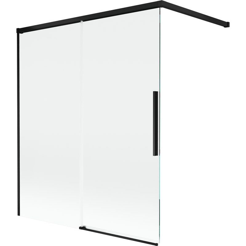 Mexen Rox parawan nawannowy 2-skrzydłowy rozsuwany 140 x 150 cm, transparent, czarny - 8C9-140-003-70-00