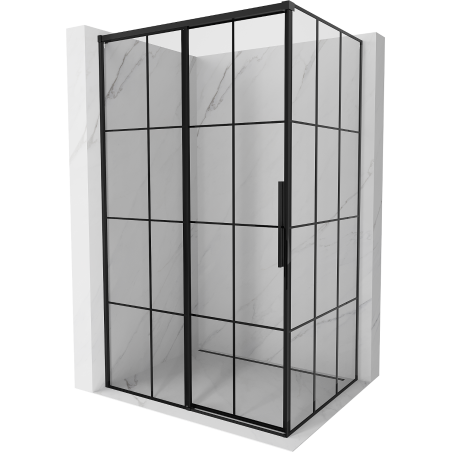 Mexen Rox kabina prysznicowa rozsuwana lewa 90 x 95 cm, czarna kratka, czarna -  8C2-090-095-70-77-L