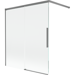 Mexen Rox parawan nawannowy 2-skrzydłowy rozsuwany 120 x 150 cm, transparent, gun metal - 8C9-120-003-95-00