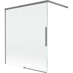 Mexen Rox parawan nawannowy 2-skrzydłowy rozsuwany 140 x 150 cm, transparent, gun metal - 8C9-140-003-95-00