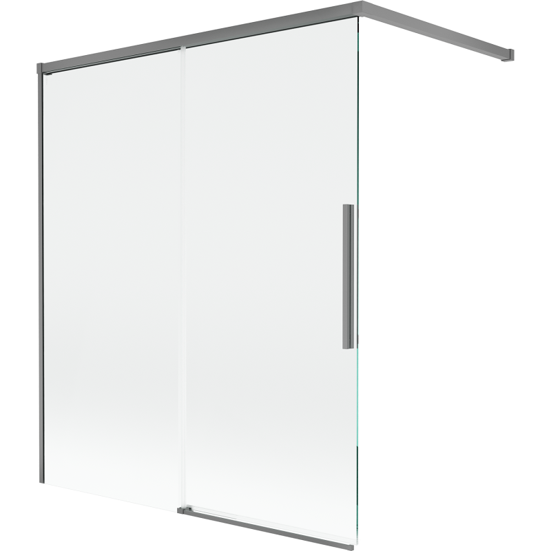 Mexen Rox parawan nawannowy 2-skrzydłowy rozsuwany 140 x 150 cm, transparent, gun metal - 8C9-140-003-95-00