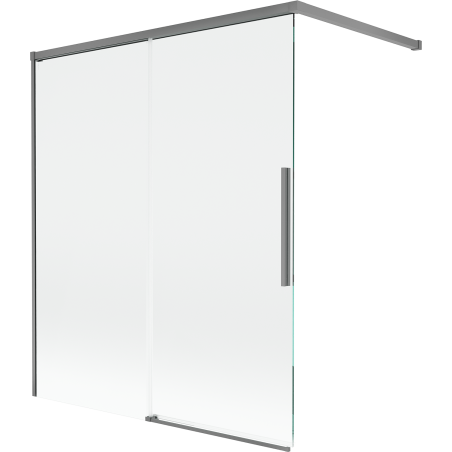 Mexen Rox parawan nawannowy 2-skrzydłowy rozsuwany 140 x 150 cm, transparent, gun metal - 8C9-140-003-95-00