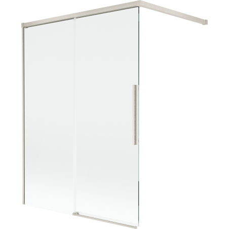 Mexen Rox parawan nawannowy 2-skrzydłowy rozsuwany 120 x 150 cm, transparent, nikiel szczotkowany - 8C9-120-003-97-00