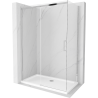 Mexen Omega kabina prysznicowa rozsuwana 140 x 80 cm, transparent, chrom + brodzik Flat - 825-140-080-01-00-4010