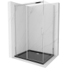 Mexen Omega kabina prysznicowa rozsuwana 100 x 90 cm, transparent, chrom + brodzik Flat, czarny - 825-100-090-01-00-4070