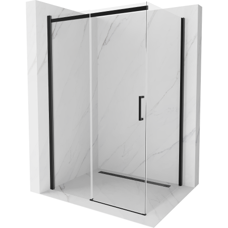 Mexen Omega kabina prysznicowa rozsuwana 100 x 80 cm, transparent, czarna - 825-100-080-70-00