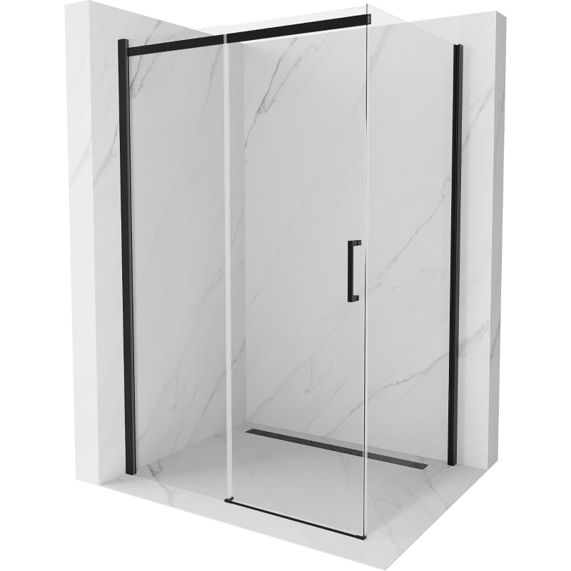 Mexen Omega kabina prysznicowa rozsuwana 120 x 90 cm, transparent, czarna - 825-120-090-70-00
