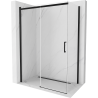 Mexen Omega kabina prysznicowa rozsuwana 130 x 70 cm, transparent, czarna - 825-130-070-70-00