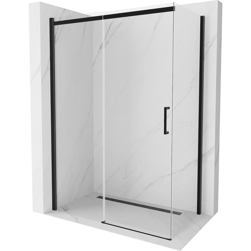 Mexen Omega kabina prysznicowa rozsuwana 140 x 80 cm, transparent, czarna - 825-140-080-70-00