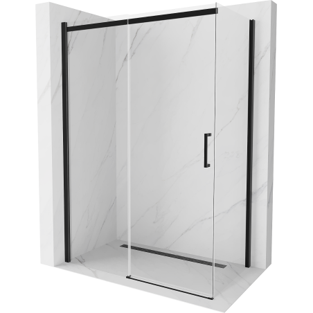 Mexen Omega kabina prysznicowa rozsuwana 140 x 80 cm, transparent, czarna - 825-140-080-70-00