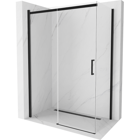 Mexen Omega kabina prysznicowa rozsuwana 150 x 80 cm, transparent, czarna - 825-150-080-70-00