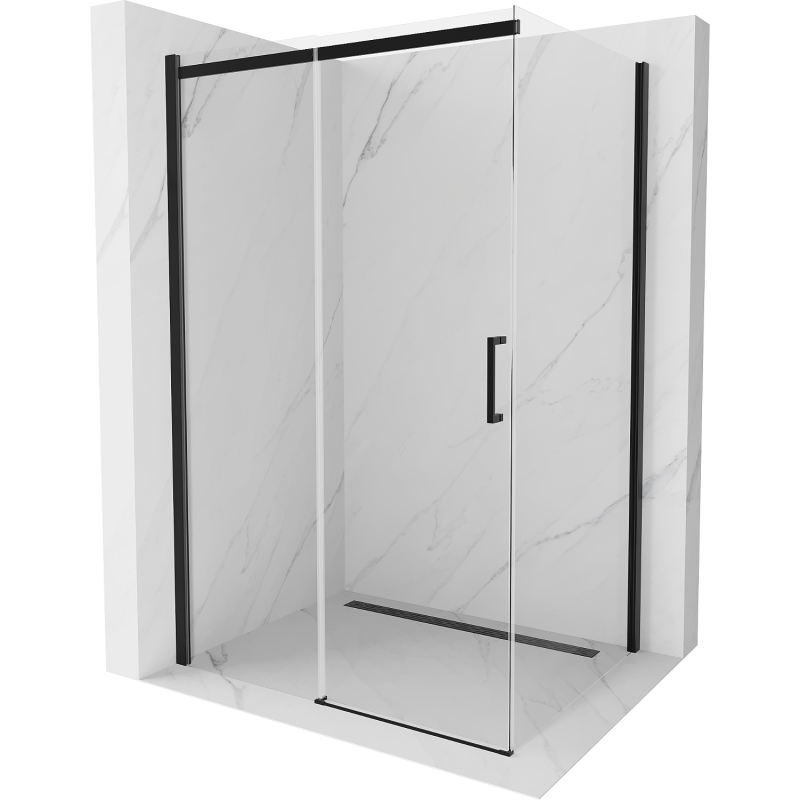 Mexen Omega kabina prysznicowa rozsuwana 150 x 90 cm, transparent, czarna - 825-150-090-70-00