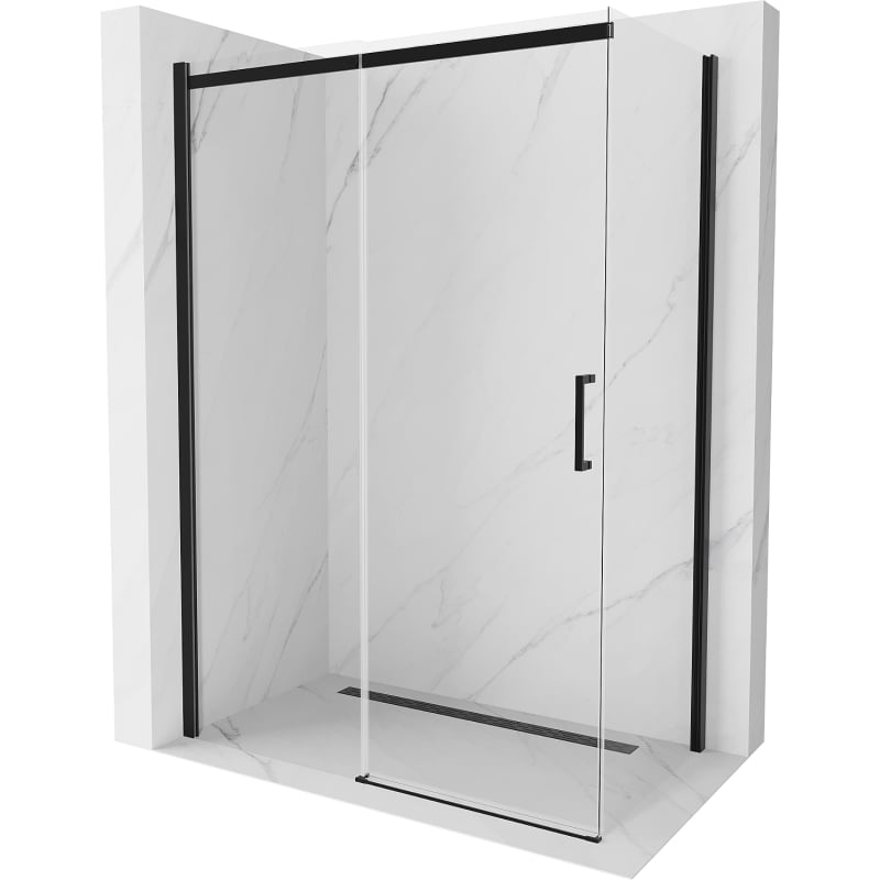 Mexen Omega kabina prysznicowa rozsuwana 160 x 80 cm, transparent, czarna - 825-160-080-70-00