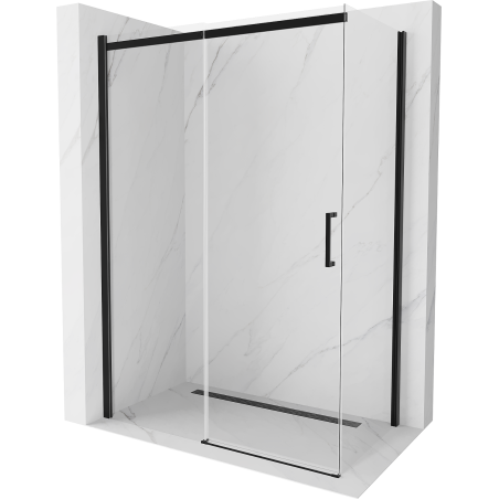 Mexen Omega kabina prysznicowa rozsuwana 160 x 80 cm, transparent, czarna - 825-160-080-70-00