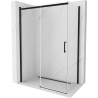 Mexen Omega kabina prysznicowa rozsuwana 160 x 90 cm, transparent, czarna - 825-160-090-70-00