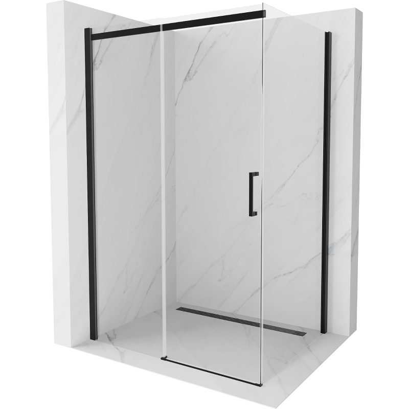 Mexen Omega kabina prysznicowa rozsuwana 160 x 100 cm, transparent, czarna - 825-160-100-70-00