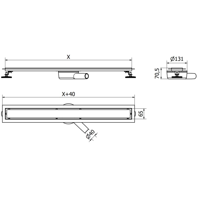 Mexen Flat 360° M15 odpływ liniowy obrotowy 80 cm, gun gray szczotkowany - 1E24080-40