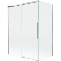 Mexen Rox parawan nawannowy 2-skrzydłowy rozsuwany 120 + 70 x 150 cm, transparent, chrom - 8C9-120-070-01-00