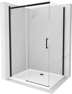 Mexen Omega kabina prysznicowa rozsuwana 110 x 90 cm, transparent, czarna + brodzik Flat, biały - 825-110-090-70-00-4010B