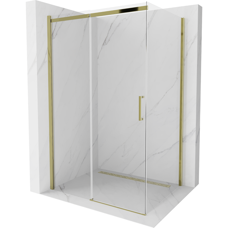 Mexen Omega kabina prysznicowa rozsuwana 100 x 80 cm, transparent, złota - 825-100-080-50-00