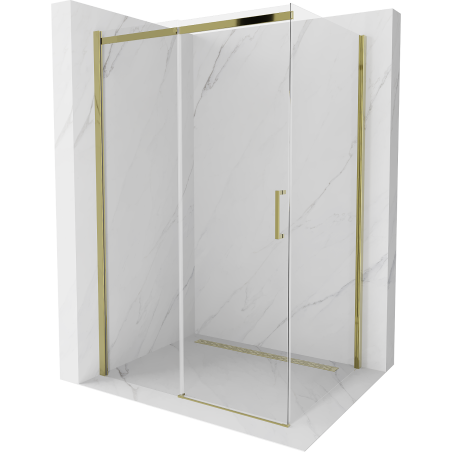 Mexen Omega kabina prysznicowa rozsuwana 100 x 80 cm, transparent, złota - 825-100-080-50-00