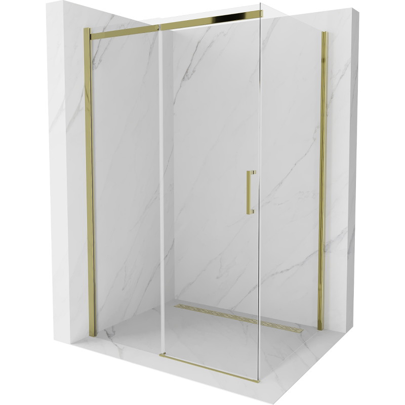 Mexen Omega kabina prysznicowa rozsuwana 100 x 90 cm, transparent, złota - 825-100-090-50-00