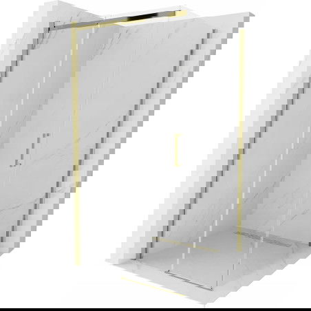 Mexen Omega kabina prysznicowa rozsuwana 100 x 100 cm, transparent, złota - 825-100-100-50-00